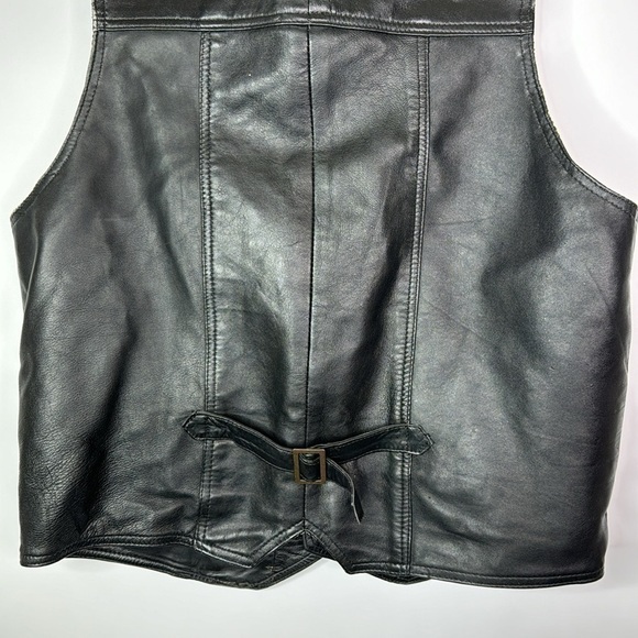 Vintage Rover & Lakes Germany Leather Motorcycle Vest Size 50 42" Chest - Picture 6 of 11